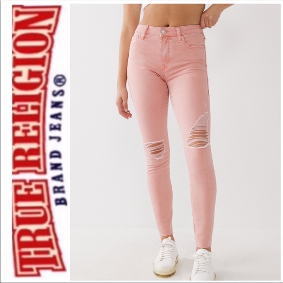 True Religion Halle Mid Rise Distressed Paloma Skinny Jeans NWT - Picture 3 of 16